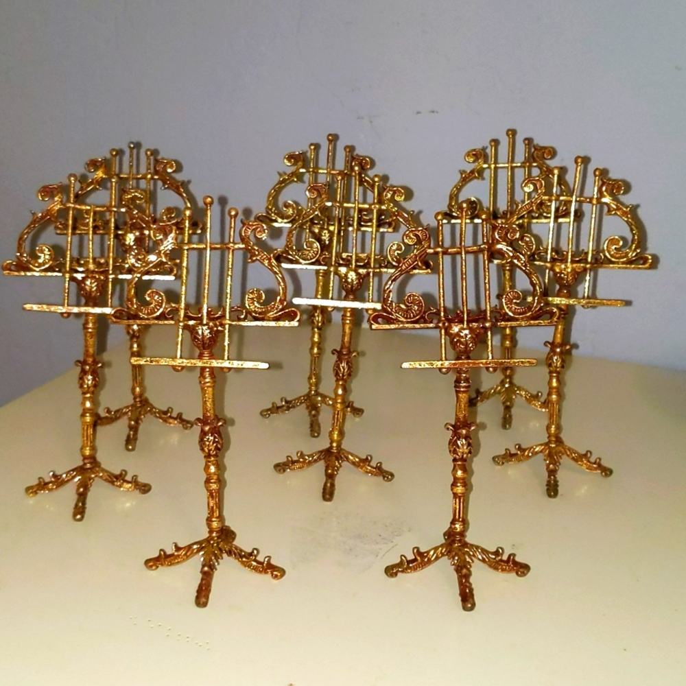 Gold Decorative Mini Music Stand Set - Place Card Holders - Elegant Table Accent